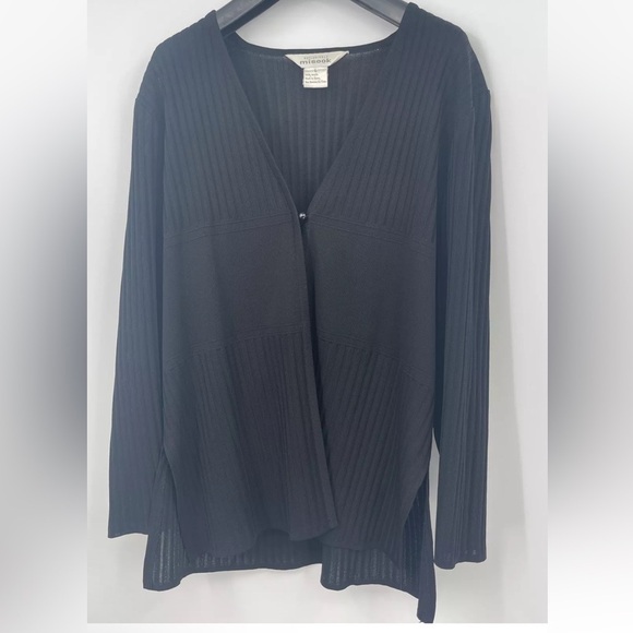 Misook Knit Acrylic Black Cardigan Top Sz Large L - Picture 1 of 6